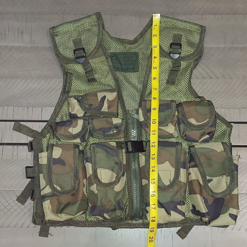 Tactical Green Camo Adjustable Army SWAT Hunting Airsoft Paintball Combat Vest - Picture 6 of 6